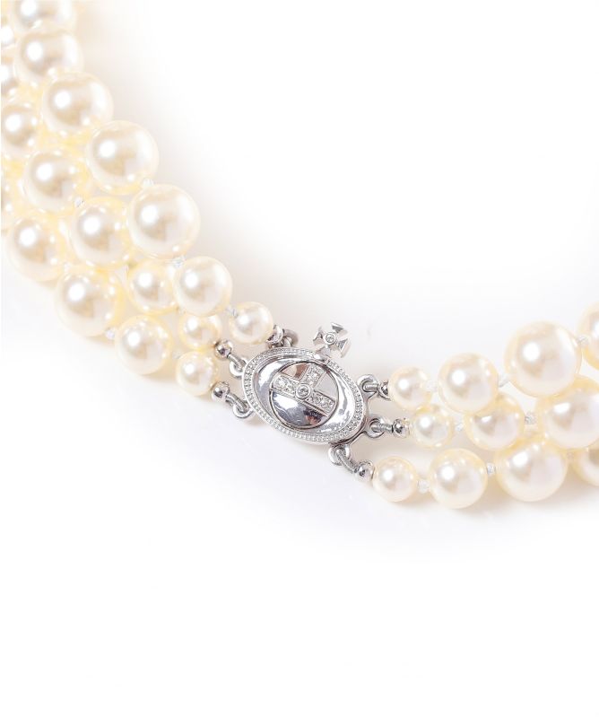 Vivienne Westwood Three Row Pearl Bas Choker