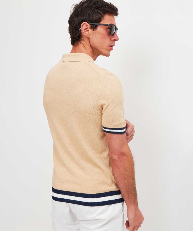 Gran Sasso Knitted Bold Tipped Polo Shirt