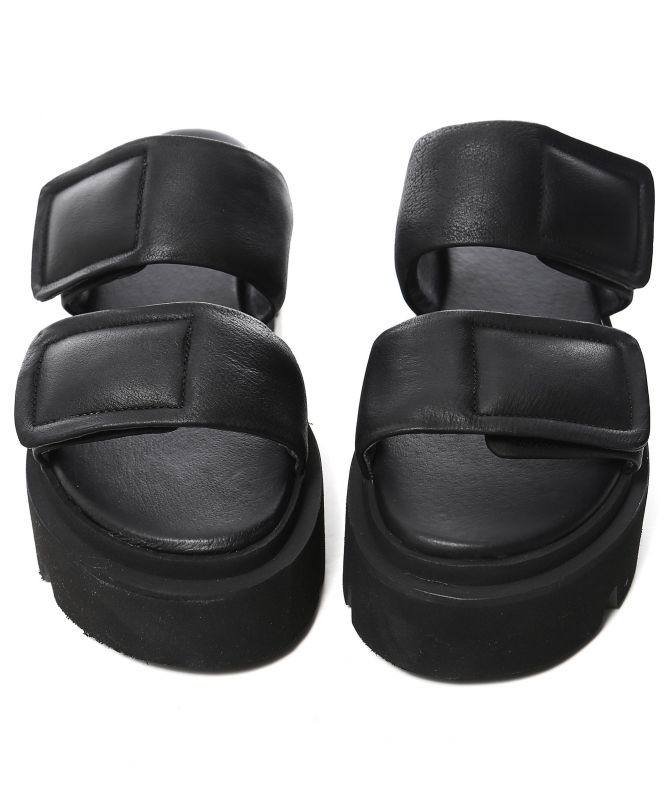 Lofina Gasoline Leather Velcro Sandals