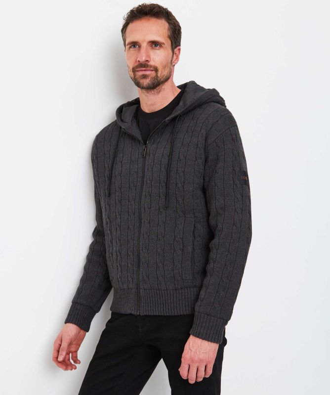 BOSS Cable Knit Kudable Hoodie
