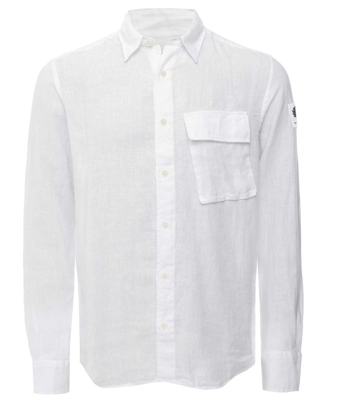 Belstaff Garment Dyed Linen Scale Shirt