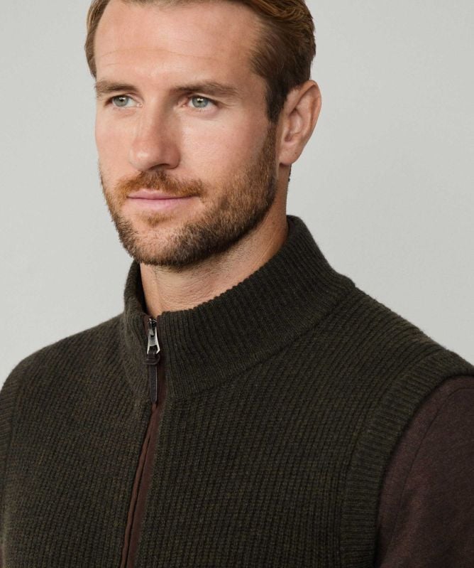 Hackett Ribbed Zip Gilet