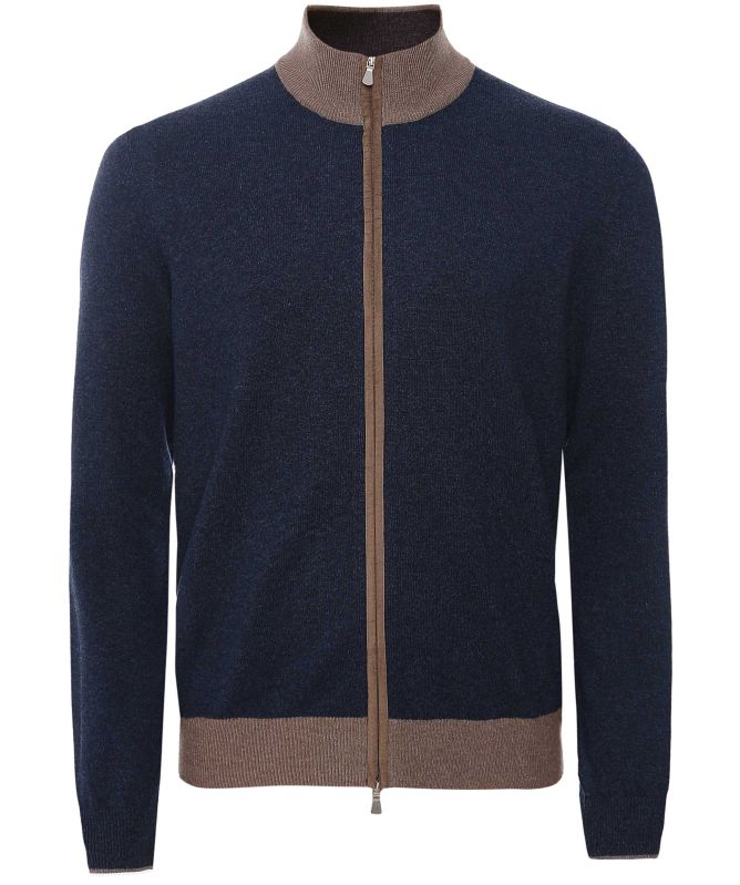Gran Sasso Wool Cashmere Zipper Cardigan