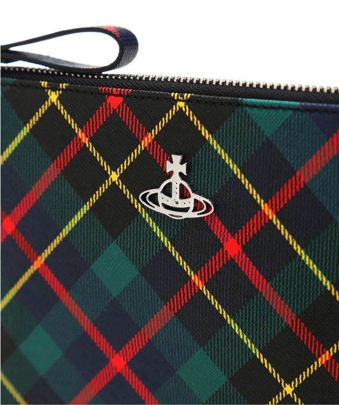 Vivienne Westwood Derby Tartan Coated Canvas Pouch