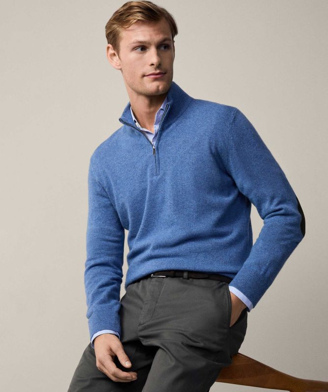Hackett Merino Cashmere Half-Zip Jumper