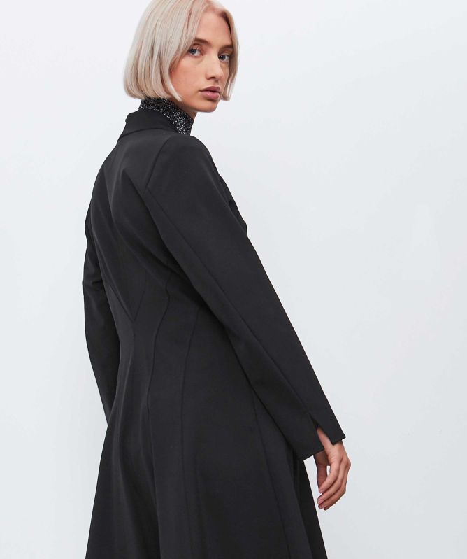 Manesera Collarless Longline Coat
