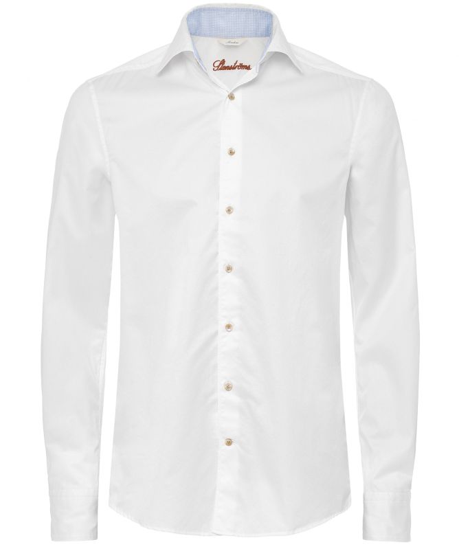 Stenstroms Slimline Gingham Trim Shirt