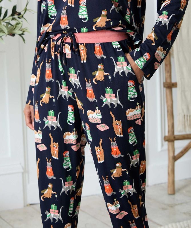Chelsea Peers Christmas Cats Long Pyjamas