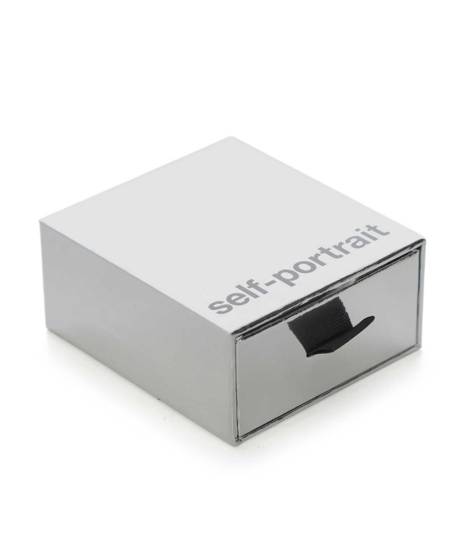 Self Portrait Crystal Bow Pearl Dangle Earrings