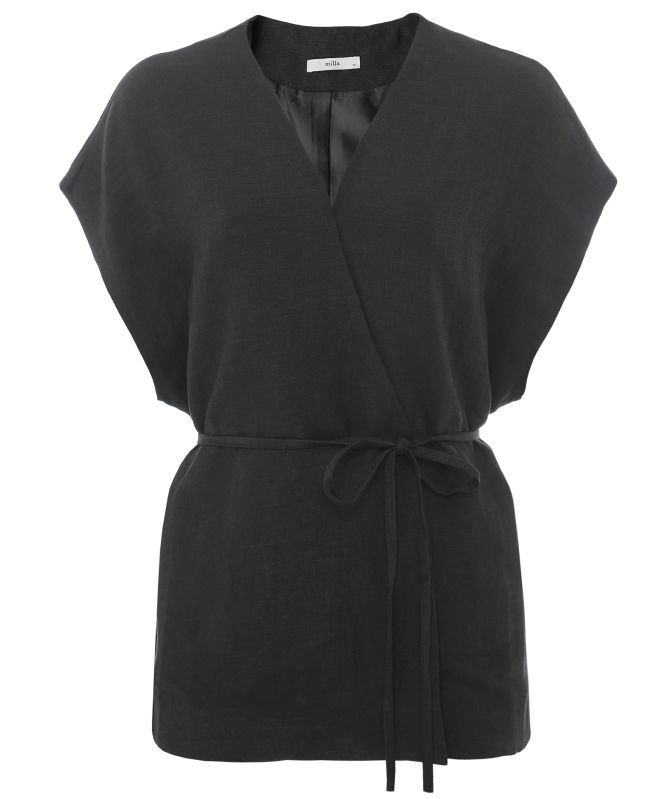 Milla Linen Wrap Top