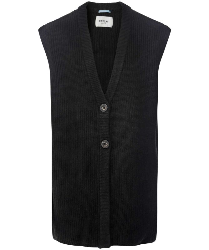 Replay Oversized Sleeveless Cardigan