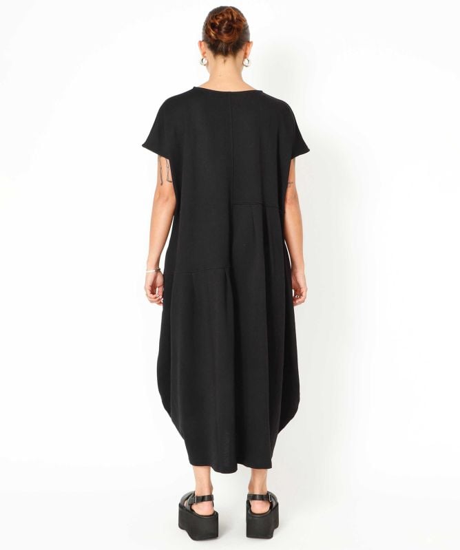 Sort Aarhus Drape Jersey Midi Dress
