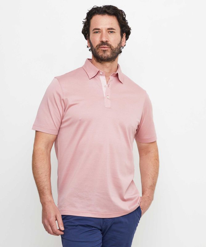 Gran Sasso Contrast Trim Pique Polo Shirt