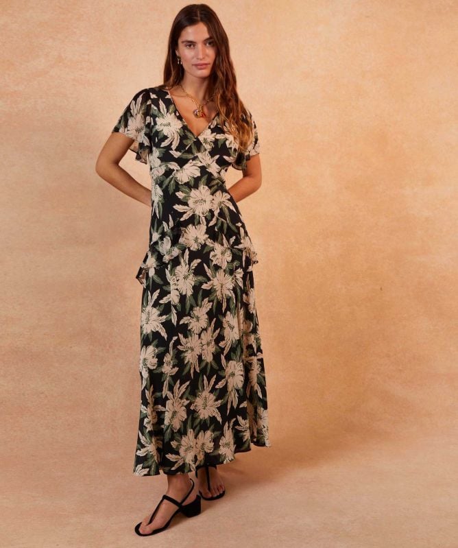 Rixo Evie Silk Midi Dress