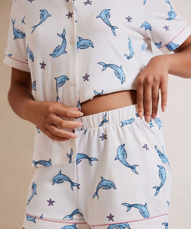 Chelsea Peers Dolphin Print Short Pyjama Set