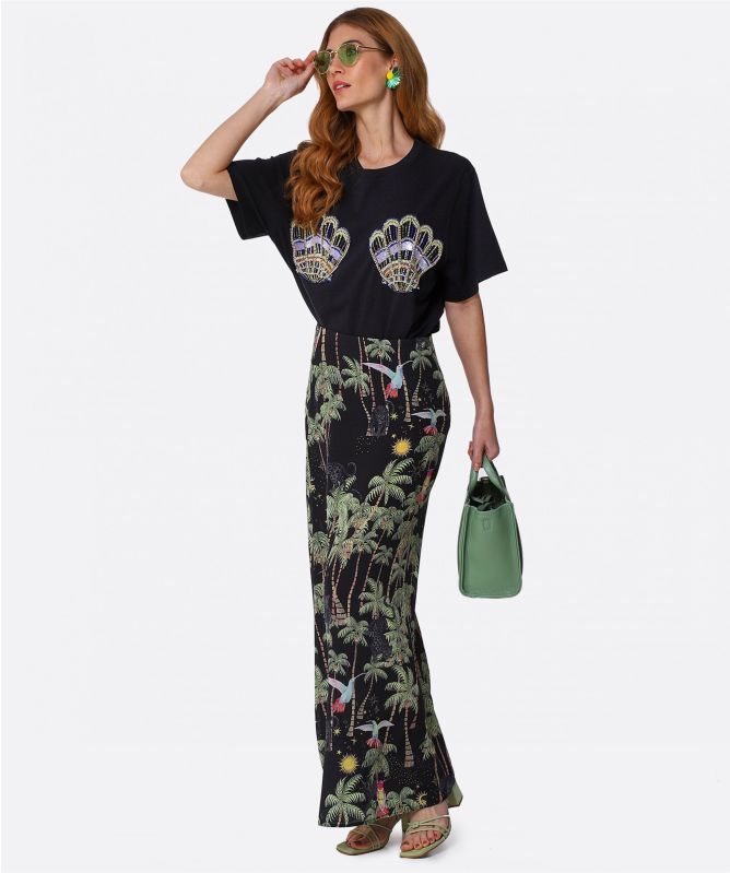 Hayley Menzies Pima Cotton Beaded Shell T-Shirt