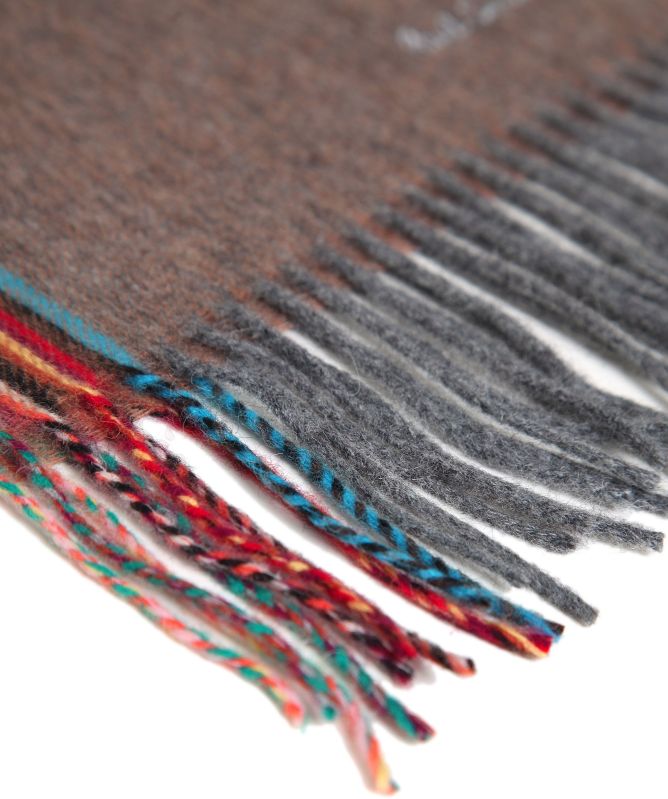 Paul Smith Wool Cashmere Striped Trim Scarf
