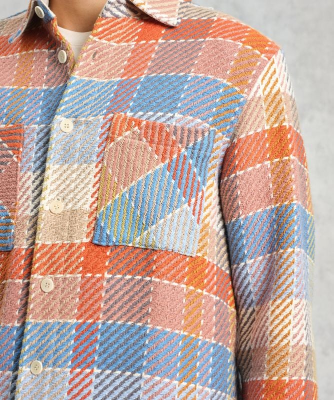 Wax London Pike Check Whiting Overshirt