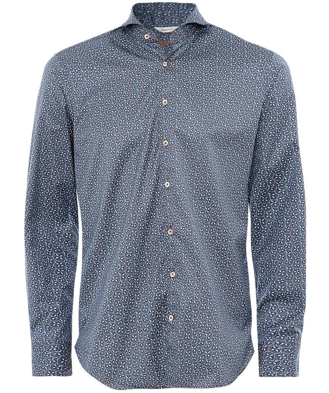 Stenstroms Fitted Body Geometric Floral Shirt
