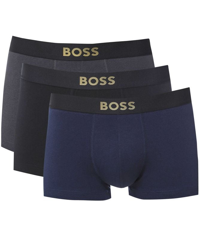 BOSS Gold Logo Stretch Trunks 3 Pack