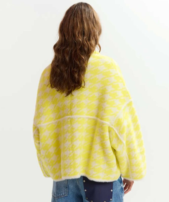 Essentiel Antwerp Joking Houndstooth Knit Cardigan