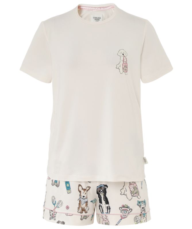 Chelsea Peers Tennis Dogs Print Short Pajama Set