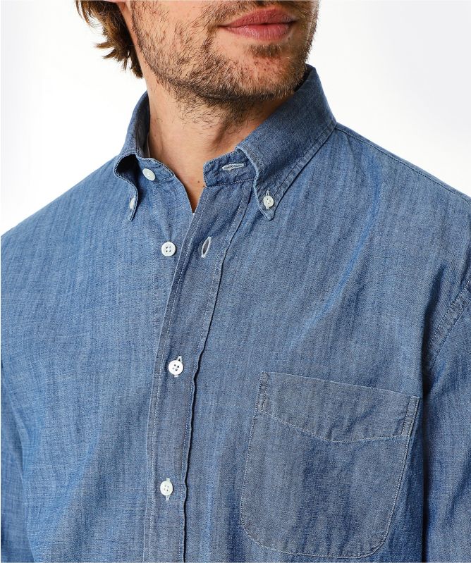Hartford Regular Fit Chambray Pitt Shirt