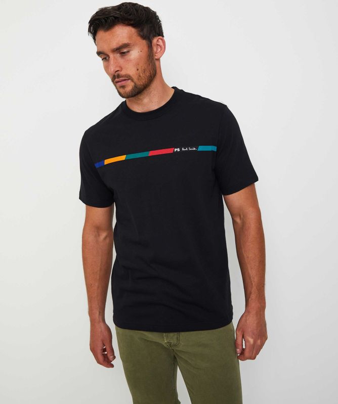 Paul Smith Organic Cotton Stripe Logo T-Shirt