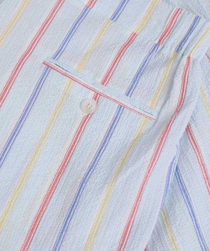 unfeigned Seersucker Striped Bermuda Shorts