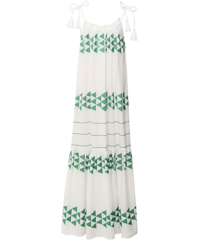 Greek Archaic Kori Cotton Arrow Maxi Dress