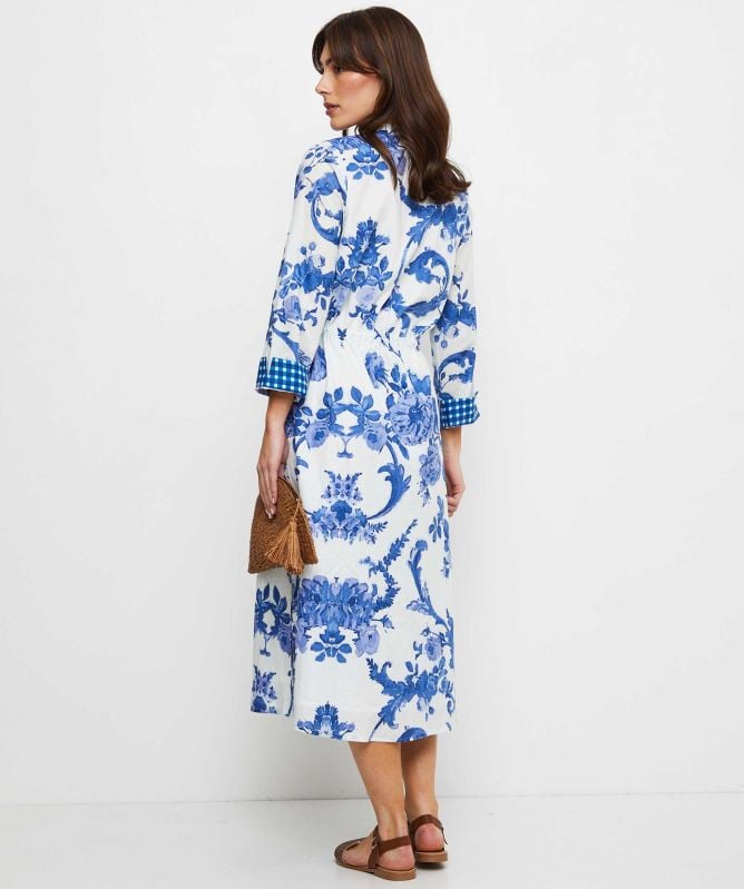 Handprint Dream Apparel Floral Print Clara Shirt Dress