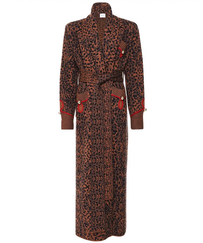 Hayley Menzies Jacquard Wool Smoking Robe