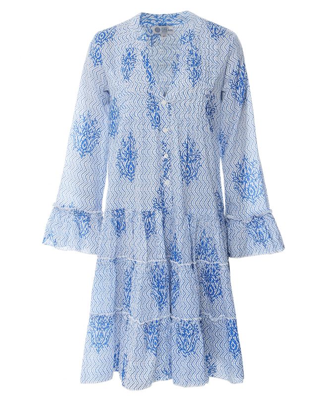 blue lobster dress KJP Women's Lobster Bay Striped Oxford Shirtdress in Blue and White XXL