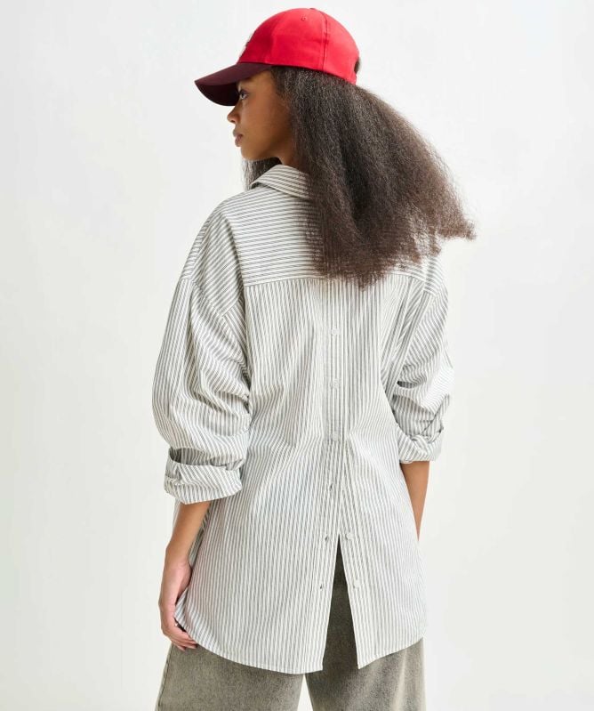 Essentiel Antwerp Ipatch Striped Embroidered Cotton Shirt