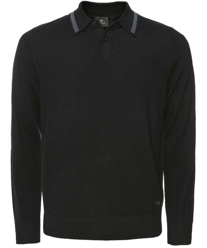 Paul Smith Merino Long Sleeve Polo Shirt
