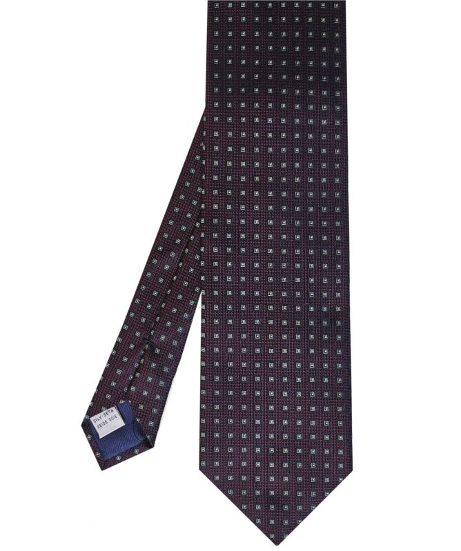 Stenstroms Textured Silk Geometric Print Tie