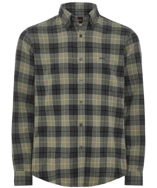 BOSS Rickert_M Checked Cotton Flannel Shirt