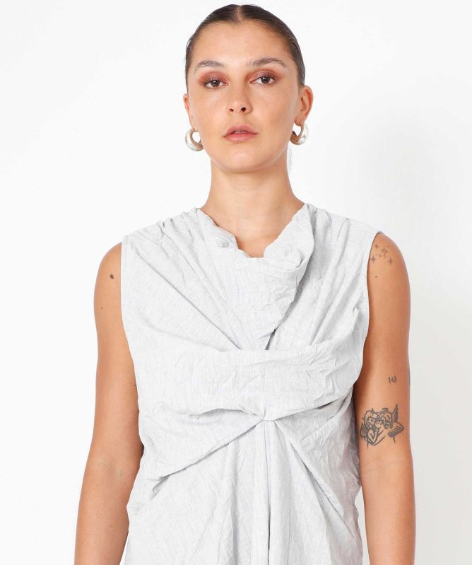 Sort Aarhus Malan Drape Maxi Dress