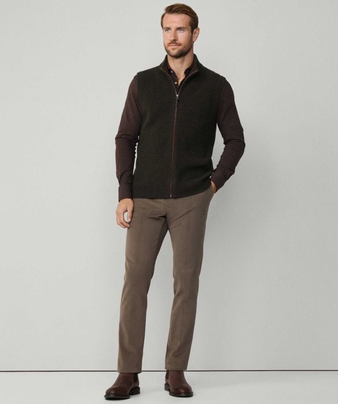 Hackett Ribbed Zip Gilet