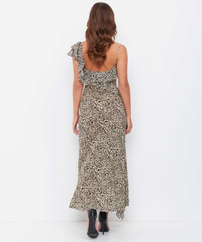 RIXO Ester Silk Midi Dress