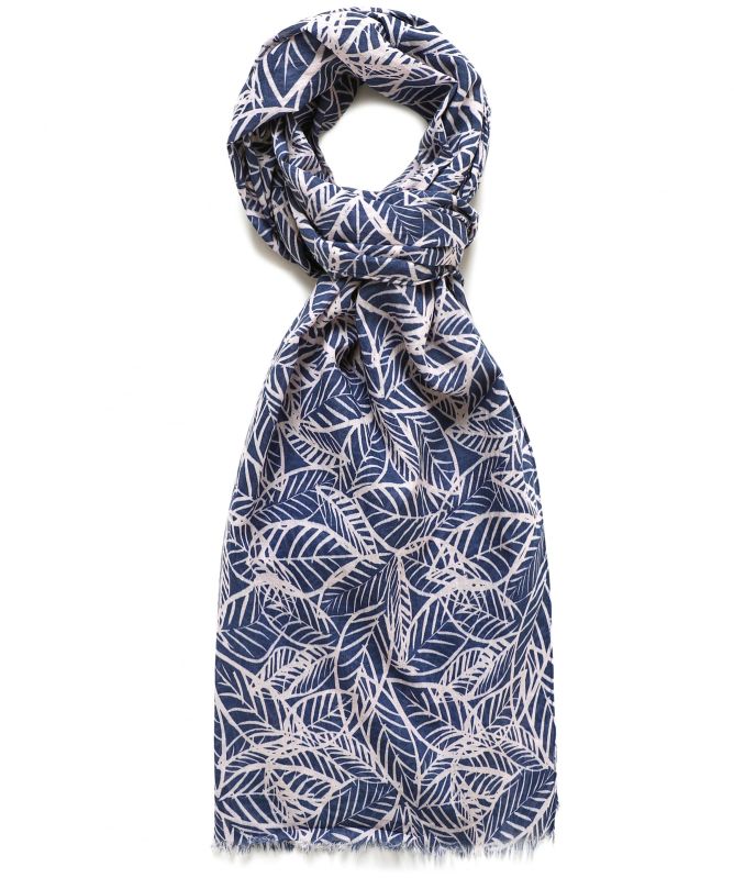 Hartford Cotton Leaf Print Scarf