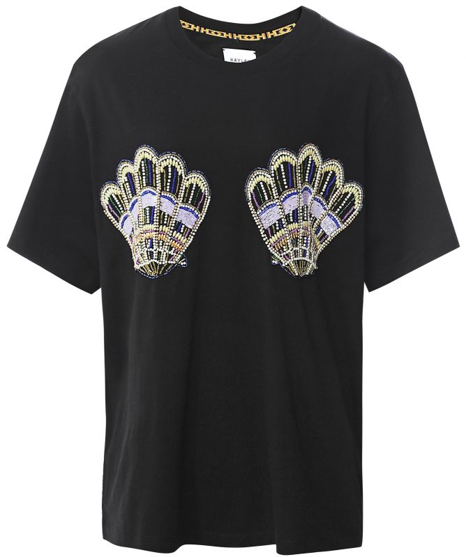 Hayley Menzies Pima Cotton Beaded Shell T-Shirt