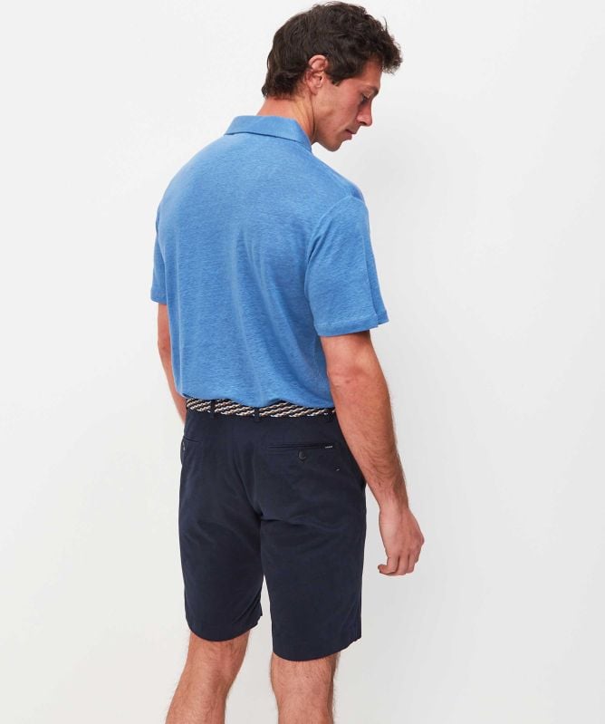 Hackett Linen Seersucker Polo Shirt