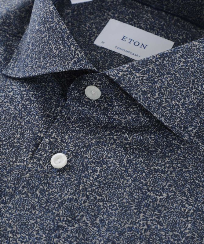 Eton Contemporary Fit Ornamental Print Shirt