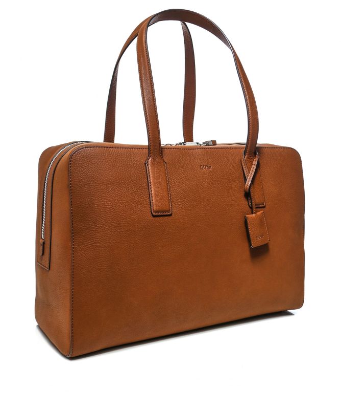 BOSS Grained Leather Crosstown C_Holdall