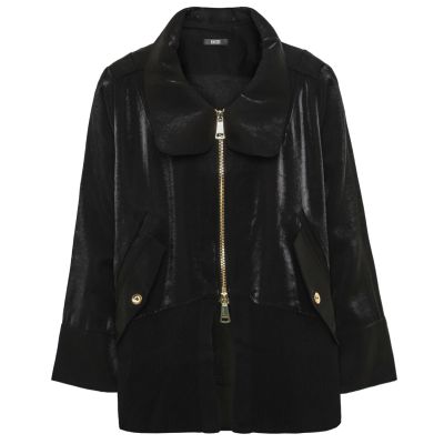 Rib Knit Detail Jacket