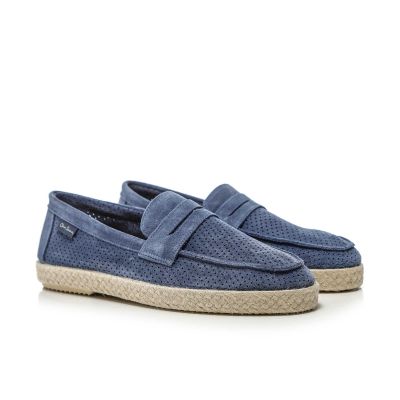 Terrassa Perforated Suede Espadrille Loafers