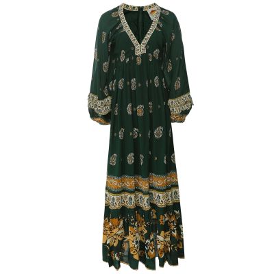 Ayla Long Sleeve Ruffled Maxi Dress