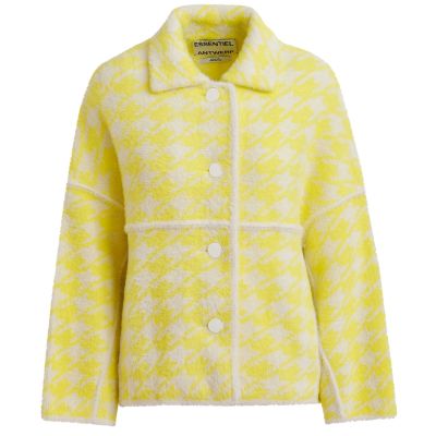 Joking Houndstooth Knit Cardigan