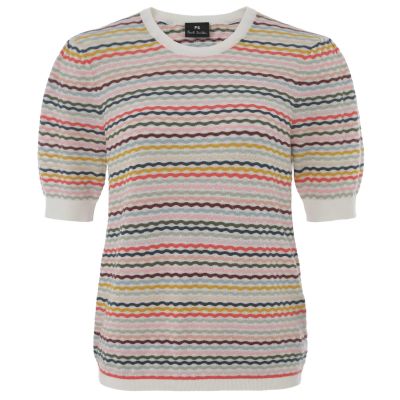 Wavy Stripe Short-Sleeve Top